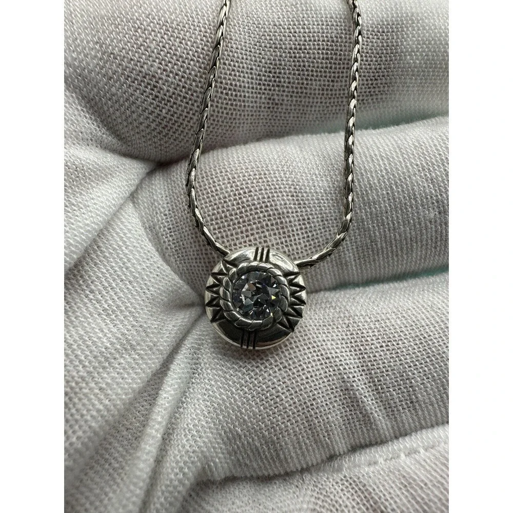 Brighton‎ Fortino Petite Pendant Reversible Topaz / Crystal Necklace